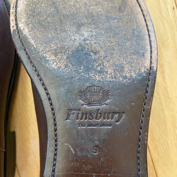 Finsbury Size US10/UK9/EU43 Brown Leather Oxford Dress Shoes Men - Picture 7 of 10